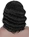 Brinbea Remy Human Hair Wig with Bangs 130% Density Body Wave Human Hair Wigs for Women 12 inch Short Black Curly Hair Wigs with 2 Free Wigs Caps