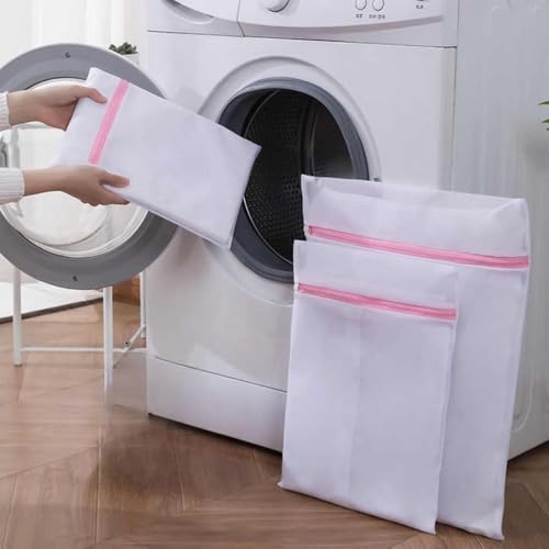 Kit 5 Sacos de Lavar Roupas Delicadas na Máquina de Lavar | Perfeito para Roupas Íntimas e Peças Finas | Cestinho de Proteção para Lingeries | Zíper Reforçado - Premium (Cores Sortidas)