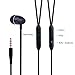 PWOW in-Ear Headphones with Mic Earphones Earbuds with Microphone Universal 3.5mm Stereo Earphones with Mic Volume Control for iPhone/Samsung/Computer Black