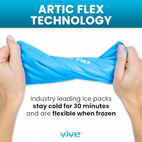 Vive Knee Ice Pack Wrap - Cold/Hot Gel Compression Brace - Heat Support Strap for Arthritis Pain, Tendonitis, ACL, Athletic Injury, Osteoarthritis, Women, Men, Running, Meniscus and Patella Surgery