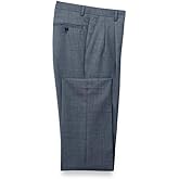 Paul Fredrick Men's Wool Sharkskin Pleated Pants
