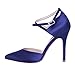 ERIJUNOR Women High Heel Ankle Strap Satin Dress Pumps Evening Prom Wedding Shoes