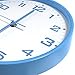 Vremi 10 Inch Silent Universal Round Wall Clock - AA Battery Operated Colorful Analog Clock for Home Office Classroom or Garage - Easy to Install Non Ticking Indoor Decorative Easy Read Clock - Blue