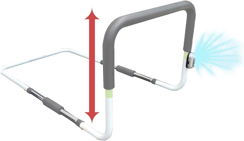 LumaRail-FS Triple Safe Bed Assist Rail Support Bar Handle with LED Sensor Nightlight, GlowSafe Indicators and Anchor Strap. Adjustable Height TOP Rail Accommodates Thick MATTRESSES and Toppers.: Health & Personal Care