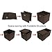 Pezin & Hulin 6 Pack Foldable Storage Cubes with Lid and Metal Eyelet Handle, Fabric Storage Bins 11 x 11 x 11 inch, Collapsible Basket Box Container, Cloth Organizer for Shelves, Closet, (Brown)