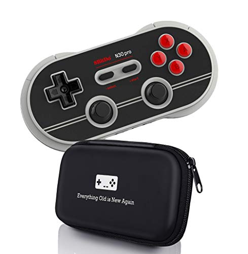Geek Theory 8Bitdo N30 Pro 2 Controller Bundle (N Edition) - Includes Carrying Case - Android/Mac/PC/Switch/NES and SNES Classic