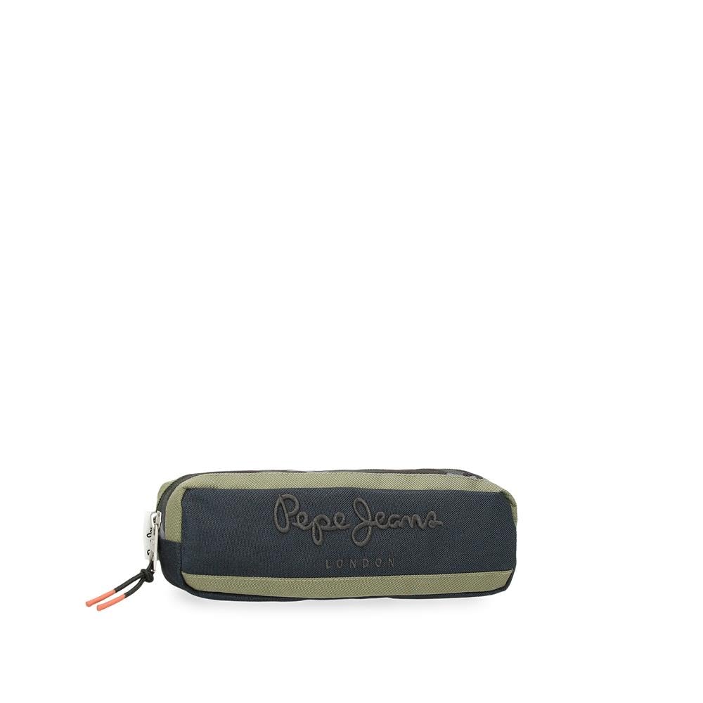 Pepe Jeans Cromwell Pencil Case Black 22 x 7 x 3 cm Polyester, Black/White, One Size, Case