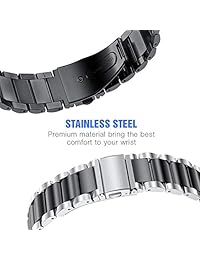 Oitom   correas de acero inoxidable para reloj Samsung Galaxy de 1.811 in para hombre, tamaño XL, correa de metal macizo, resistente, 2 unidades, con protector de pantalla