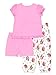Bubble Guppies Toddler Girls 3 piece Shorts Pajamas Set (3T, Pink/White) by Nickelodeon