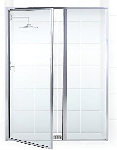 Coastal Shower Doors L31IL18.69B-C Legend Series Framed Hinge Swing Shower Door with Inline Panel in Clear Glass