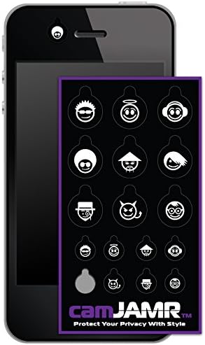 Webcam Cover (Includes 17 Black Web Camera Lens Covers! Removable &amp; Reusable) - camJAMR Faces Pack