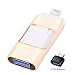 Sunany Flash Drive for iPhone 128GB, Lightning Memory Stick External Storage Thumb Drive for iPhone,iPad,Android,PC and More Devices with USB Port (128GB Gold) primary
