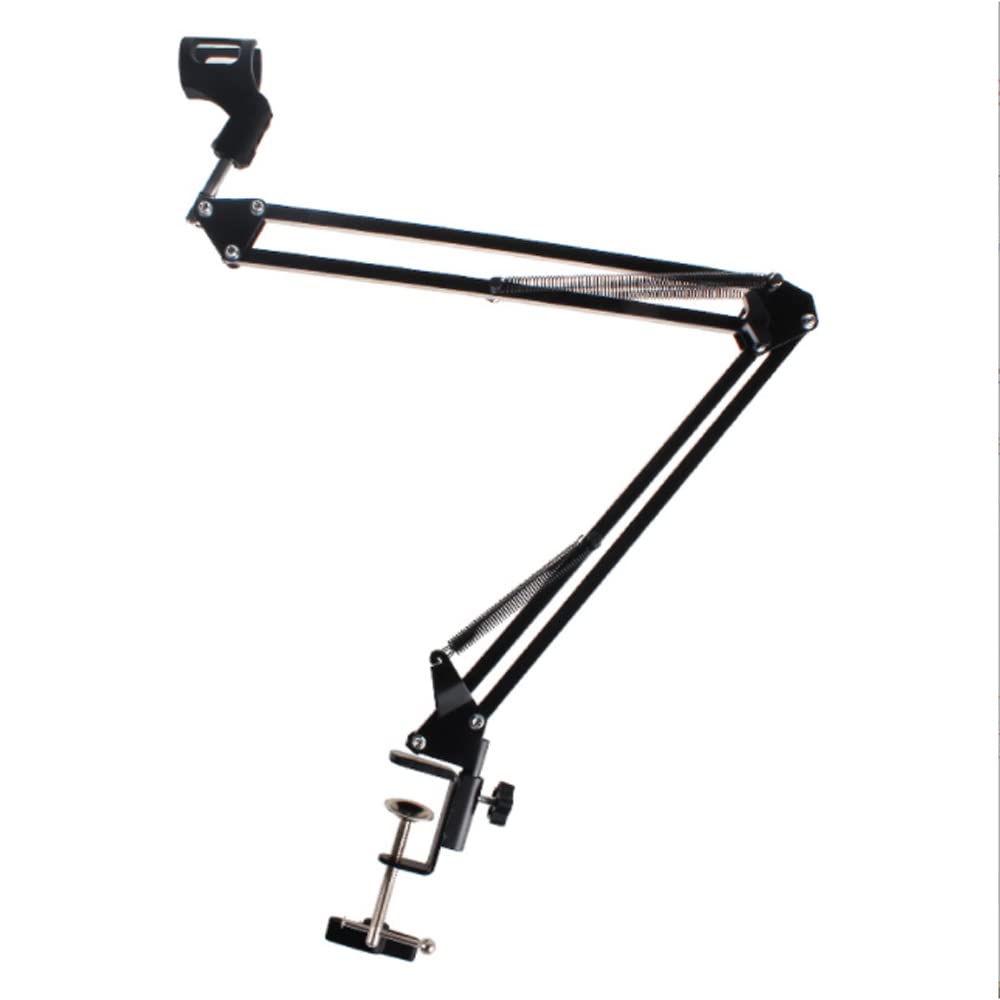 ZONADAH Adjustable Microphone Arm Stand, Professional Studio Mic Suspension Boom Scissor Stand for Podcast Recording, Streaming, Broadcasting, Gaming, Online Meetings, YouTube, Social Media Videos