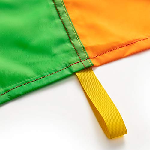 HAPPYMATY Kids Play Parachute Toy - 6 Foot with 8 Handles Rainbow Umbrella Parachute for Outdoor & Indoor Game,Kids Cooperation Group Exercise Play Parachute Toy