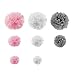LUCK COLLECTION Pink Silver White Themed Baby Shower Party Decorations Wedding Birthday Supplies¡ªBalloons Paper Pom Poms and Triangle Banners