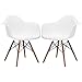 Poly and Bark Vortex Arm Chair Walnut Leg, White, Set of 2