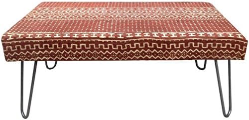 Mudcloth Hairpin Bench Ottoman