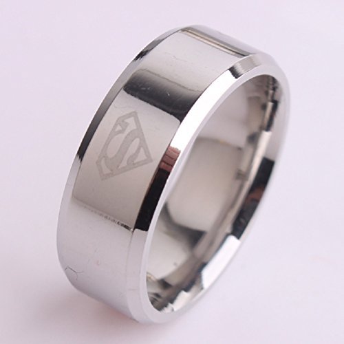 Superman Logo Stainless Steel Ring - Silver (13)
