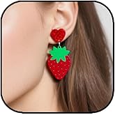 Strawberry Earrings for Women Cute Red Strawberry Dangle Earring Funny Summer Sweet Fruit Earrings Summer Beach Birthday Party Jewelry Acessories