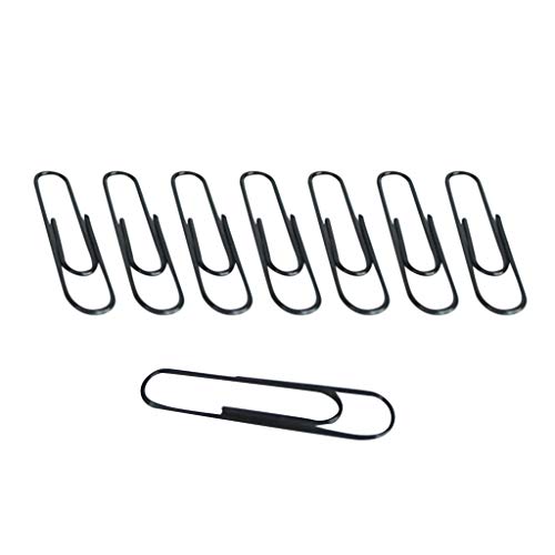 100Pcs Paper Clips Pulison Black Office Paper Clip School Supplies Study Article Assorted Sizes Silver Paperclips for Office School Clips and Personal Document