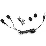 Pyle Pro - 3D Binaural Microphone with Windscreens and Body Clips - Polar Pattern + Cardioid Pickup - 18th" 3.5mm Sennheiser Screw Lock Plug - Fits Tascam, Shure and Zoom Portable Recorders