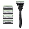 Schick Hydro Skin Comfort Sensitive 5 Blade Razor for Men, 1 Handle and 5 Refills