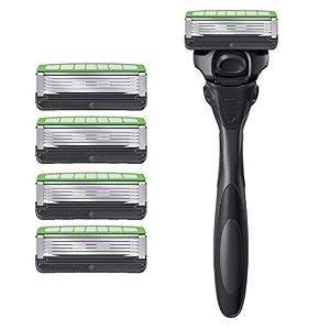 Schick Hydro Skin Comfort Sensitive 5 Blade Razor for Men, 1 Handle and 5 Refills