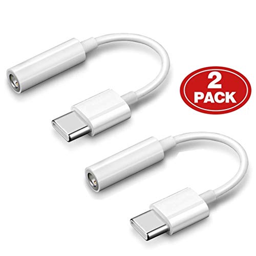 Pixel 2 Headphone Adapter, (2 Pack) Type C/USB C to 3.5mm AUX Adapter Dongle Connector Stereo Audio Jack Cable Adapters Compatible with Google Pixel 2/2 XL/HTC U11/ Moto Z/Essential PH-1/Samsung More