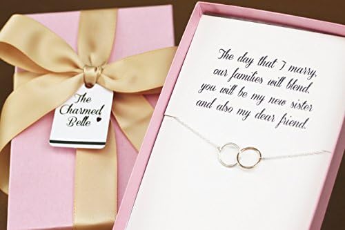 Sister in Law Wedding Gift, Sister in law Bridal Shower Gift, Bridesmaid Gift, Sterling Silver and Gold Fill Linked Rings.