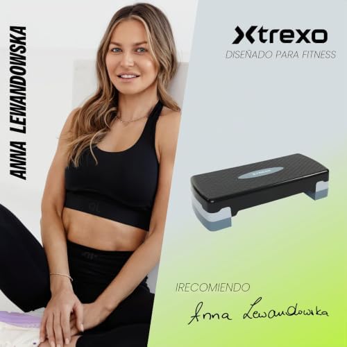 - Caminata aeróbica (68 x 28 cm, altura ajustable, 15-20 cm, polipropileno duradero y TPR de alta calidad, color gris