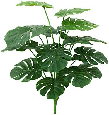 Artificial Monstera Plants Fake Plasic Monstera Plant for Office Artificial Plants for Home Garden Decoration 2Ft 18 Leaves