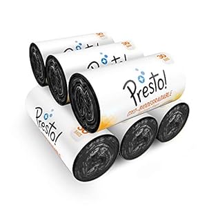Amazon Brand – Solimo Oxo-Biodegradable Garbage Bags, Medium – 30 bags/roll (Pack of 6, plastic, Black)