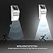 PROZOR Solar Light PIR Motion Sensor Light Waterproof LED Outdoor Wall Light with Stainless Steel Case for Outdoor Garden Fence Pathway Gutter Yard Silver