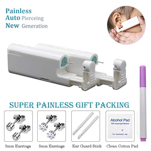 Ear Piercing Gun Kit, Anzero 2 Pcs Disposable Sterile Ear Piercing Gun