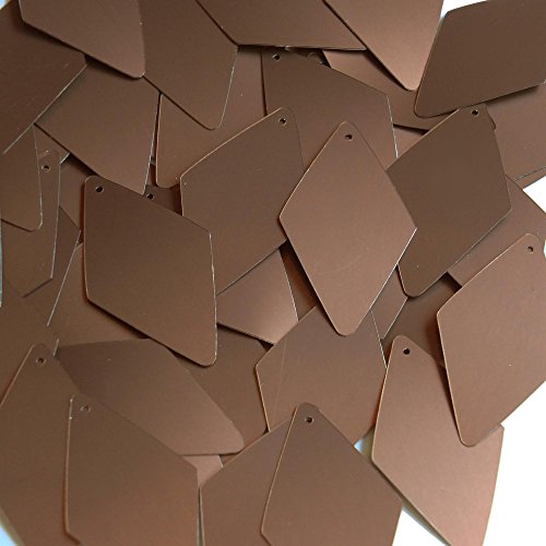 Bronze Brown Matte Silk Frost Long Sequin Diamond 1.75 inch Couture Loose Paillettes Made in USA.