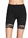 SweatyRocks Women's Sexy Thin Stretch Short Leggings with Lace Trim Black L