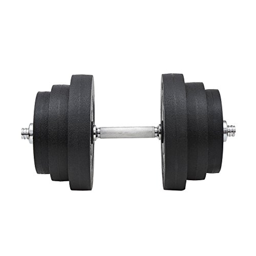 HOMCOM-Juego-de-Mancuernas-Pesas-de-Fitness-40KG-Ajustable-Profesionales-Gimnasio-Domstico-y-Musculacin-con-Barra-Acero-y-Discos
