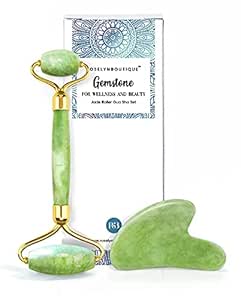 ROSELYNBOUTIQUE Jade Roller Gua Sha Facial Tools Set - Beauty Skin Care Face Roller Massager Muscle Relaxing Relieve Wrinkles - Original Natural Stone