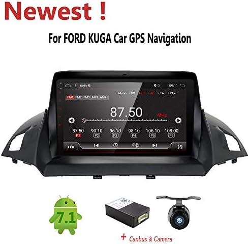 Android 8.1 Car CD DVD Player Double Din Car Stereo GPS Navigation System HD Capacitive Touch Screen Radio Video  for Ford Kuga 2013 with Free Camera & Canbus.