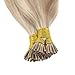 YoungSee I Tips Hair Extensions Highlight Itip Human Hair Extensions Ash Blonde Highlight Blonde Itip Hair Extensions 16 Inch 80s 50g Tip Hair Extensions Real Human Hair Remy Hair Extensions