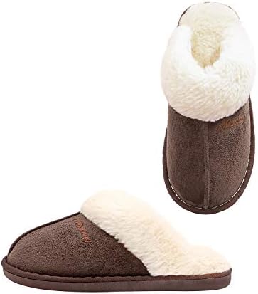 Womens Slippers,Fluffy Slip-On House Slipper Cozy Faux Fur Warm Winter Slippers Indoor & Outdoor