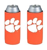 NCAA 2013 College Ultra Slim Beer Can Holder Koozie 2-Pack (Clemson Tigers)