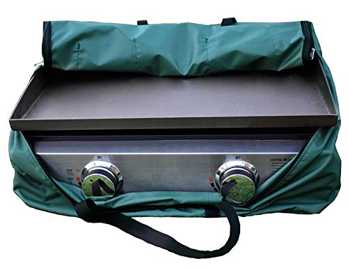 Mini Lustrous 22 Inch Table Top Griddle Carry Bag and Cover for Blackstone, Outdoor Flat Top Portable Gas Griddle Tote Bag with Cover, 2-Piece Set (Green)