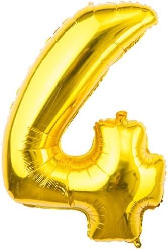 Gold Birthday/Party Number Balloons, 0-9, 40'' (Gold Birthday/Party Balloon 4)