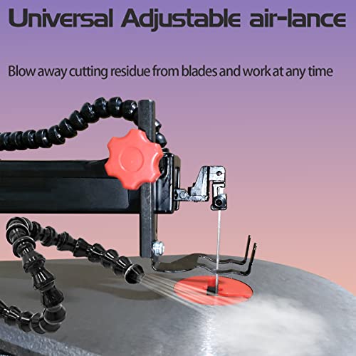 16 Inch Variable Speed Scroll Saw Pin + Pinless Blade With Pedal Switch For Woodworking Table