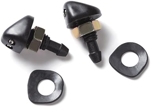 Aautohome Universal Windshield Washer Nozzle Kit Spray For Pickup Car Double Hose Set of 2 With gaskets and screw cap