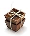 Lipper International Acacia Wood Small Square Bowls | For Condiments | Hand Wash Only | Brown | Set of 2