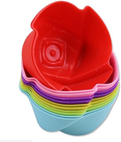 HOCUS&trade; 12-Pack Silicone Baking Cups, Nonstick Cupcake Liners, Reusable Cupcake Cups Set in 6 Colors for Muffin, Gelatin, Snacks, Frozen Treats, Ice Cream or Chocolate Shell-lined Dessert Molds