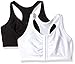 Fruit of the Loom Women's Front Close Racerback (Pack of 2) Bra, Black/White, 40
