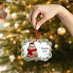 Chocolate Persian Cat Christmas Ornament 2024